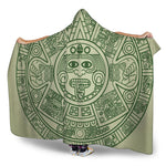 Green Maya Calendar Print Hooded Blanket