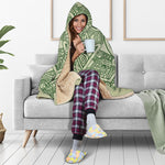 Green Maya Calendar Print Hooded Blanket