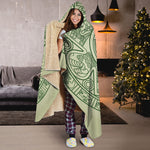 Green Maya Calendar Print Hooded Blanket