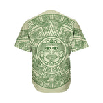 Green Maya Calendar Print Men's Baseball Jersey
