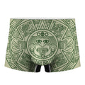 Green Maya Calendar Print Men's Boxer Briefs