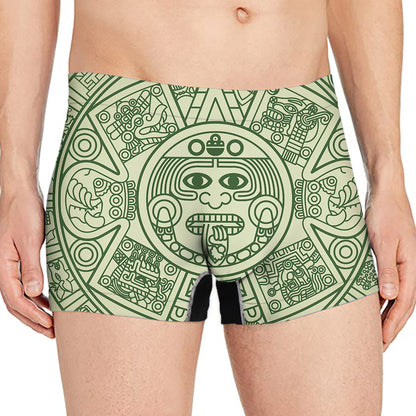 Green Maya Calendar Print Men's Boxer Briefs