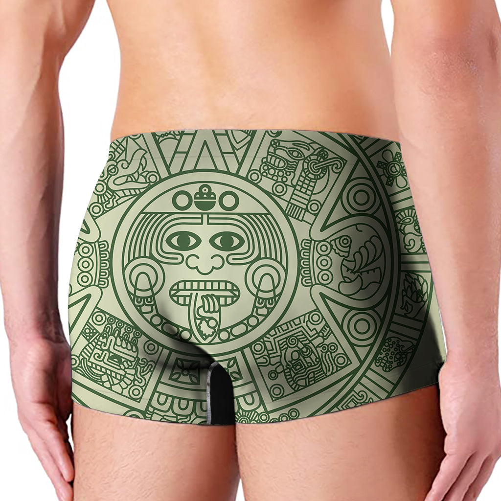 Green Maya Calendar Print Men's Boxer Briefs