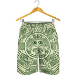Green Maya Calendar Print Men's Shorts