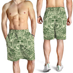 Green Maya Calendar Print Men's Shorts