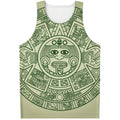 Green Maya Calendar Print Men's Tank Top