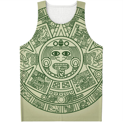 Green Maya Calendar Print Men's Tank Top