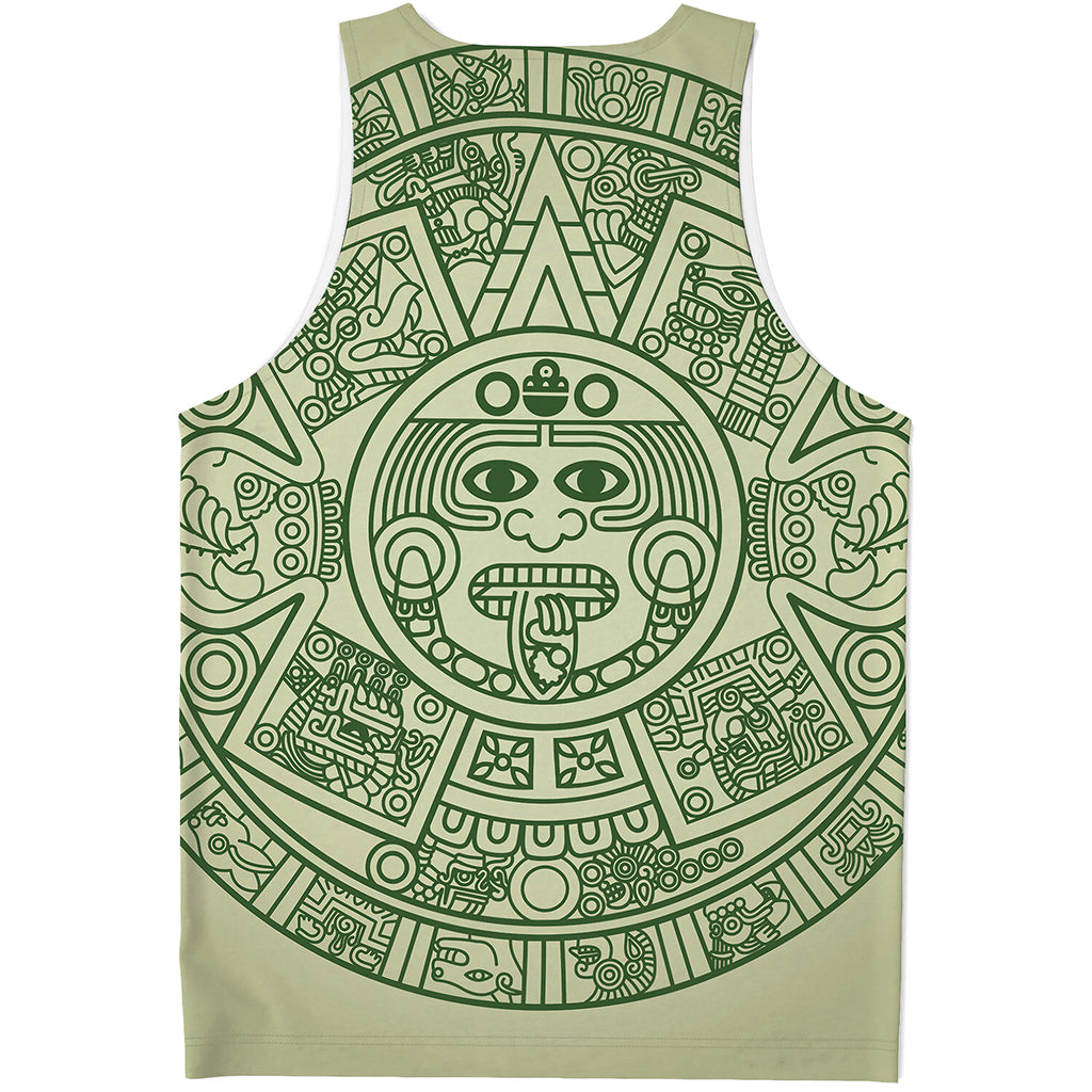 Green Maya Calendar Print Men's Tank Top