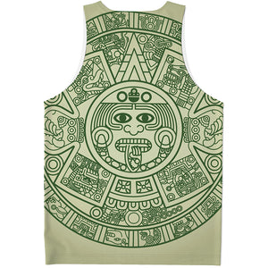Green Maya Calendar Print Men's Tank Top
