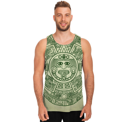Green Maya Calendar Print Men's Tank Top