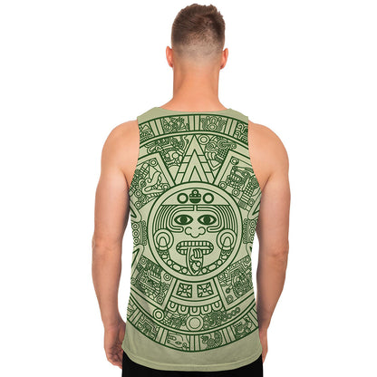 Green Maya Calendar Print Men's Tank Top