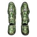 Green Maya Calendar Print Muay Thai Shin Guards