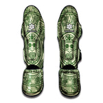 Green Maya Calendar Print Muay Thai Shin Guard