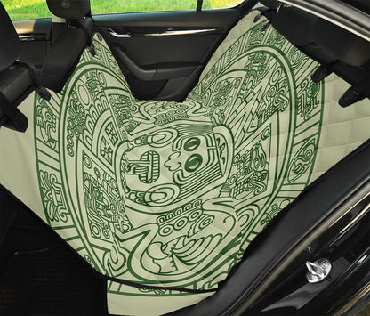 Green Maya Calendar Print Pet Car Back Seat Cover