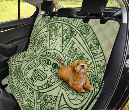 Green Maya Calendar Print Pet Car Back Seat Cover