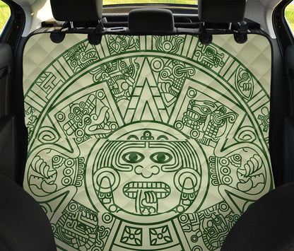 Green Maya Calendar Print Pet Car Back Seat Cover