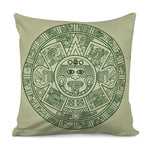 Green Maya Calendar Print Pillow Cover