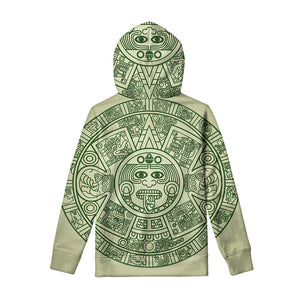 Green Maya Calendar Print Pullover Hoodie