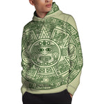 Green Maya Calendar Print Pullover Hoodie