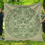 Green Maya Calendar Print Quilt