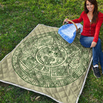 Green Maya Calendar Print Quilt