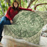 Green Maya Calendar Print Quilt