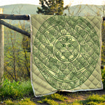 Green Maya Calendar Print Quilt