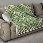 Green Maya Calendar Print Quilt