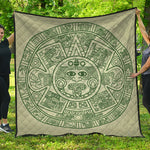 Green Maya Calendar Print Quilt