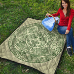 Green Maya Calendar Print Quilt