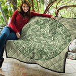 Green Maya Calendar Print Quilt