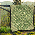 Green Maya Calendar Print Quilt