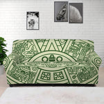 Green Maya Calendar Print Sofa Cover