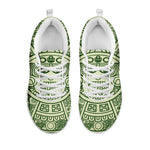 Green Maya Calendar Print White Sneakers