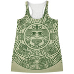 Green Maya Calendar Print Women's Racerback Tank Top