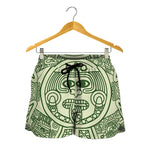 Green Maya Calendar Print Women's Shorts