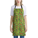 Green Monarch Butterfly Pattern Print Apron