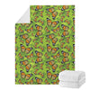 Green Monarch Butterfly Pattern Print Blanket