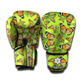 Green Monarch Butterfly Pattern Print Boxing Gloves