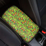 Green Monarch Butterfly Pattern Print Car Center Console Cover