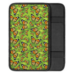 Green Monarch Butterfly Pattern Print Car Center Console Cover