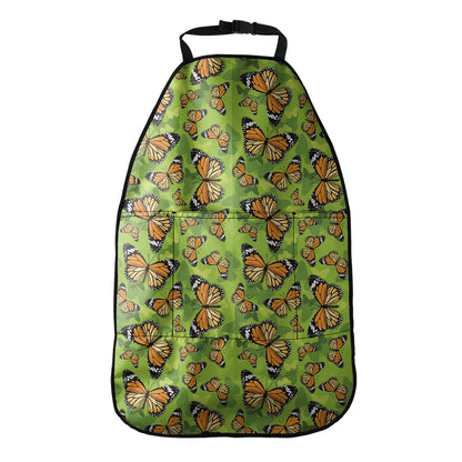 Green Monarch Butterfly Pattern Print Car Seat Organizers