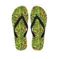 Green Monarch Butterfly Pattern Print Flip Flops