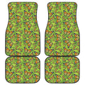 Green Monarch Butterfly Pattern Print Front and Back Car Floor Mats