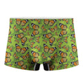 Green Monarch Butterfly Pattern Print Men's Boxer Briefs