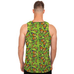 Green Monarch Butterfly Pattern Print Men's Tank Top