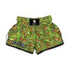 Green Monarch Butterfly Pattern Print Muay Thai Boxing Shorts