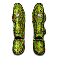 Green Monarch Butterfly Pattern Print Muay Thai Shin Guards