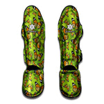 Green Monarch Butterfly Pattern Print Muay Thai Shin Guard