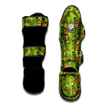 Green Monarch Butterfly Pattern Print Muay Thai Shin Guard